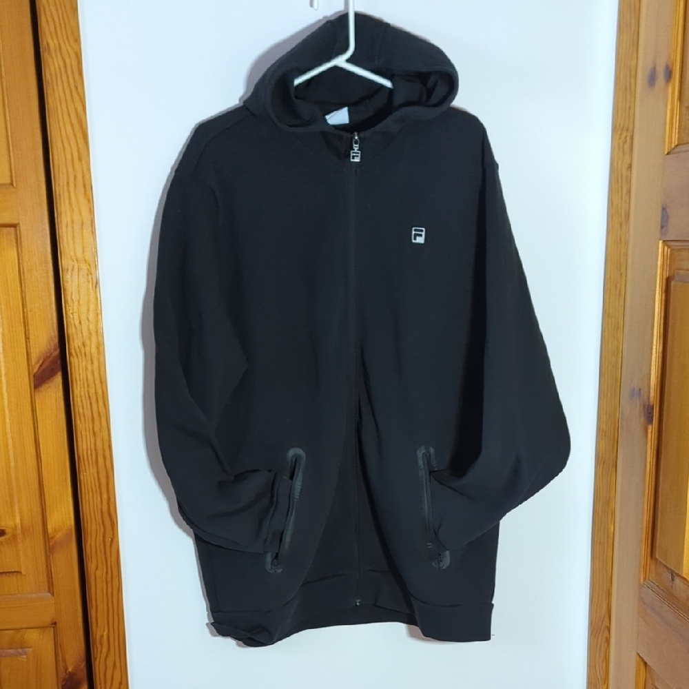 Black Zip-Up Hoodie with Logo